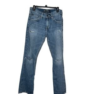 Silver Men's Jeans Gordie Straight Leg Cotton Distressed Mid-Rise Denim Blue 30